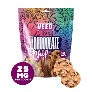 25MG THC CHOCOLATE CHIP COOKIES - 10 COOKIES/PACK