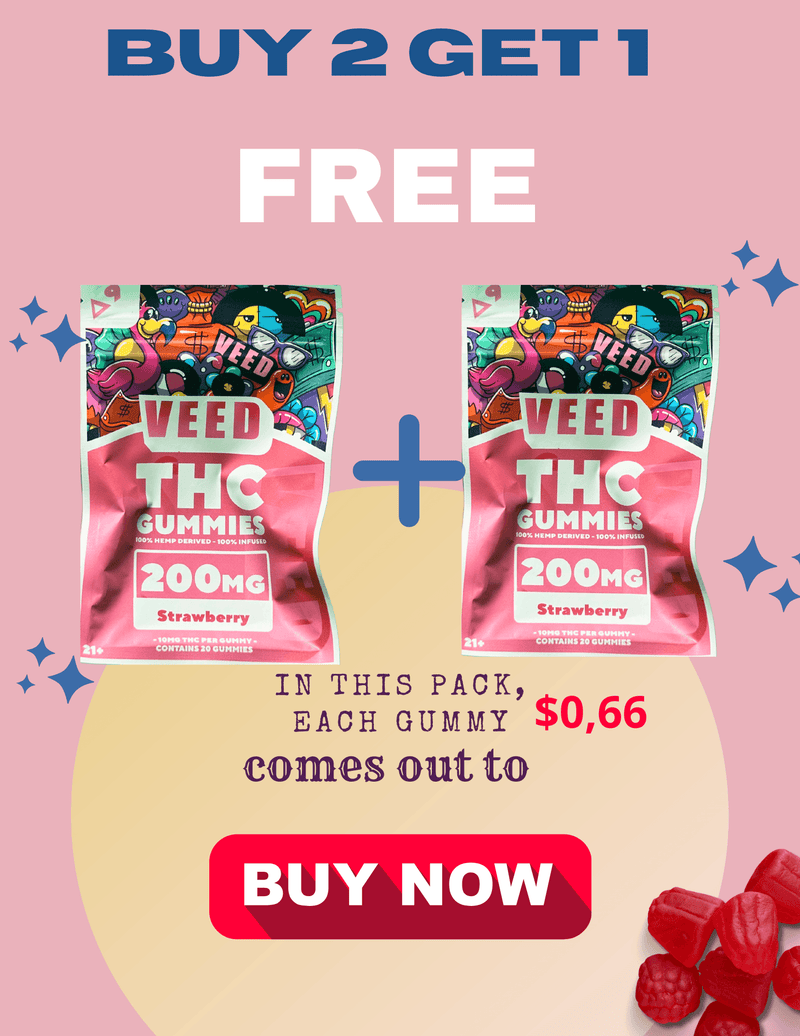 Sweet Escape Trio: Buy 2 Get 1 FREE — Savor Strawberry Delta 9 THC Gummies with 200mg of Pure Relaxation in Every Pouch! - flowersofnature