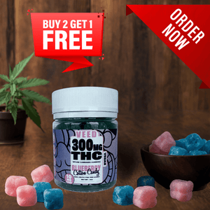Triple Treat Special: Blueberry Cotton Candy THC Gummies – Buy 2, Get 1 Free