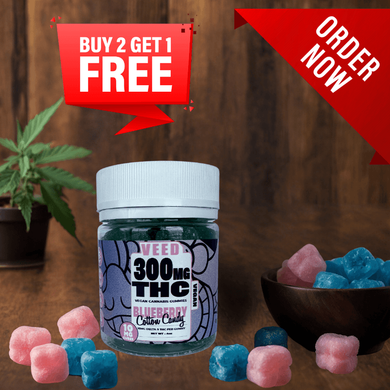 Triple Treat Special: Blueberry Cotton Candy THC Gummies – Buy 2, Get 1 Free - flowersofnature