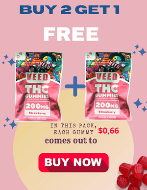 Sweet Escape Trio: Buy 2 Get 1 FREE — Savor Strawberry Delta 9 THC Gummies with 200mg of Pure Relaxation in Every Pouch!